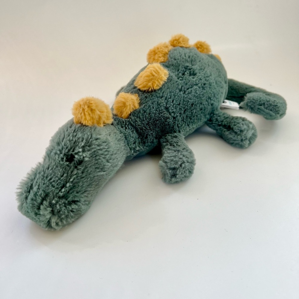 Jellycat Green Plush Dinosaur with Mustard Spikes